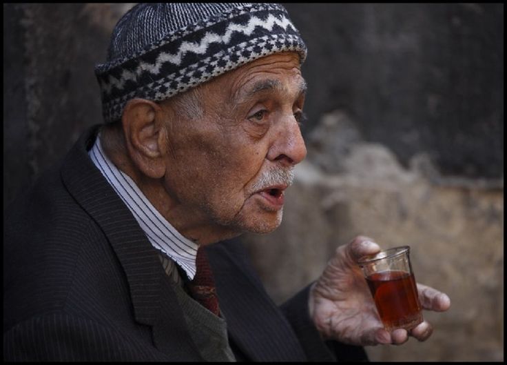 Syrian Man Drinking Tea